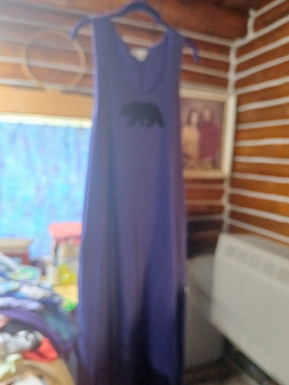 Purple Knit Maxi Jumper with Faux Suede Bear Applique